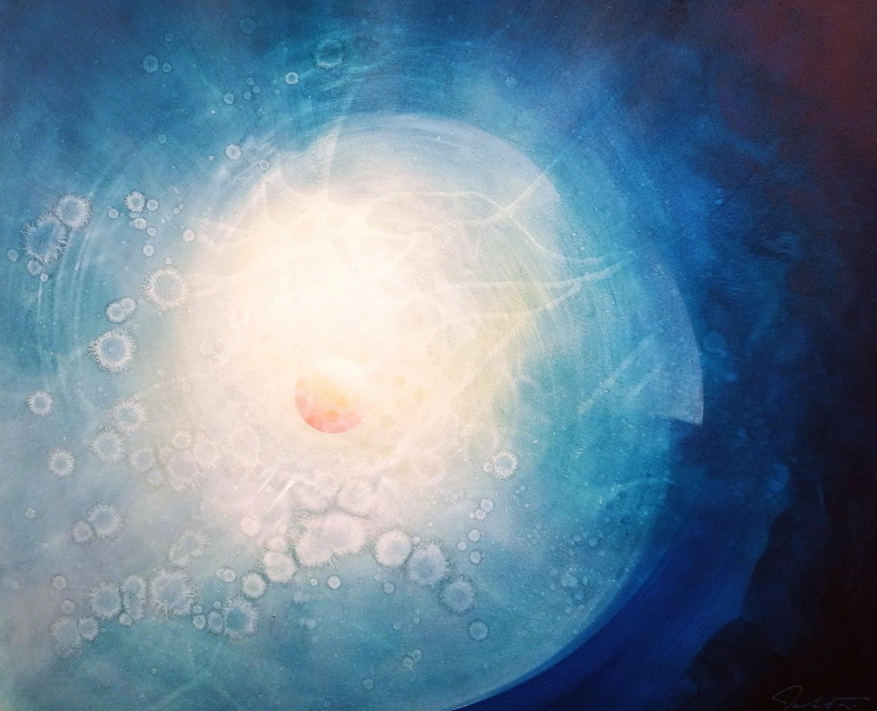 SPHERE IS ( ice ~ steam ) * oil on wooden board * 50x60 cm * MMXIX * author : Drazen Pavlovic * Original oil painting with Certificate No.52776 * available for sale