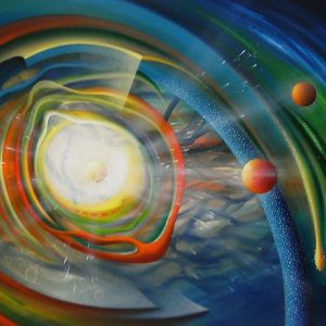 SPHERE BT (binding~transduction) oil on canvas 100x150cm, 2016 by Drazen Pavlovic, Original oil painting with Certificate, No.52678. For Sale.