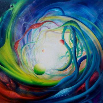SPHERE Qf71 (particle~wave)-oil-on-canvas-70x80cm-by-Drazen-Pavlovic-MMXII